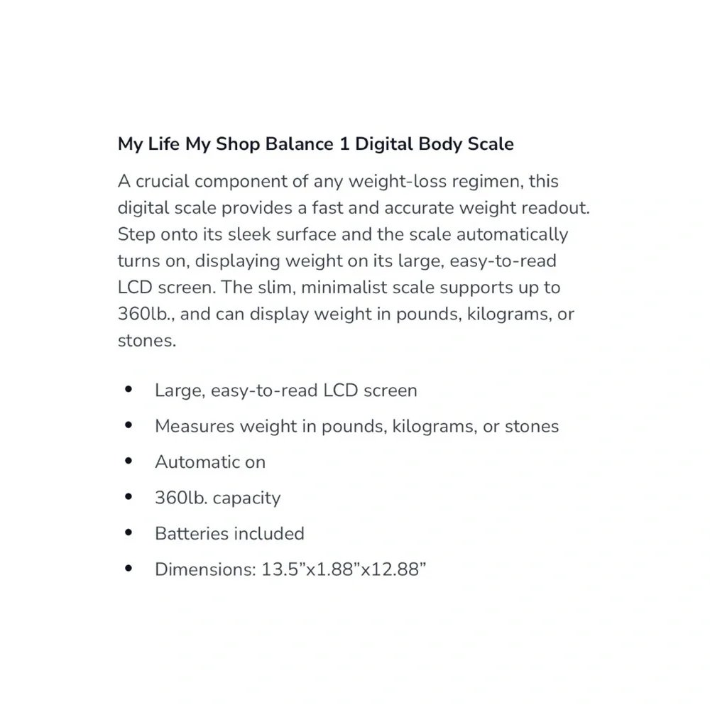 MYLIFEMYSHOP BALANCE 1 DIGITAL BODY SCALE